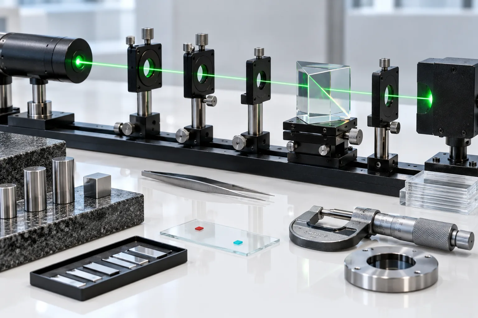 Generated illustration of precision testing equipment, a metaphor for AI evaluation.
